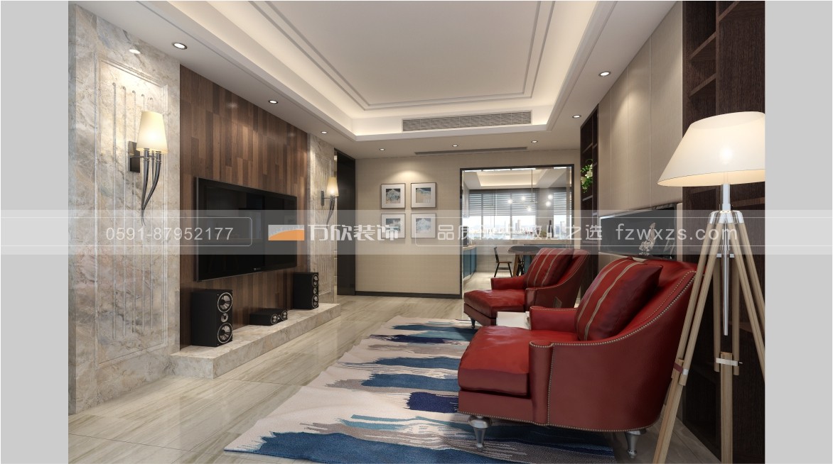 融信瀾郡A5#05現(xiàn)代風格客廳裝修效果圖