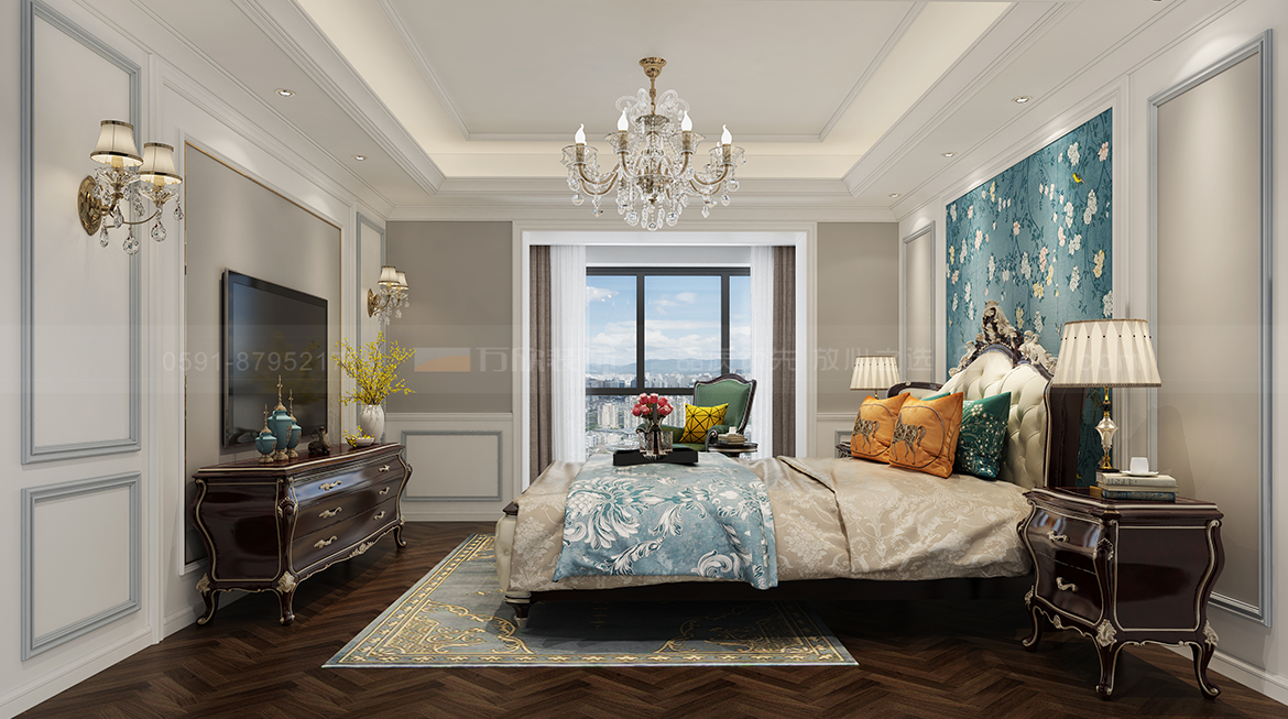 世茂天城-臻園1#04戶(hù)型簡(jiǎn)歐臥室效果圖.png